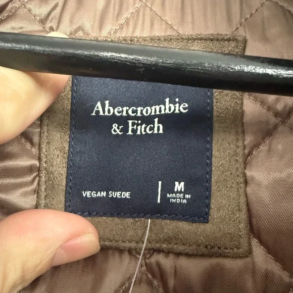 Abercrombie & Fitch Vegan Suede Bomber Jacket - Picture 8 of 8